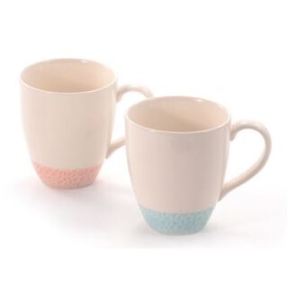 Becher-Set "Bridget" Keramik mit Relief 2-fach sortiert, 0,3 l