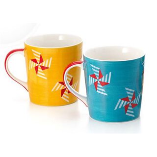 Becher-Set Skalle Keramik, 2-fach sortiert 0,2 l