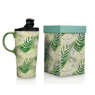 To-Go Becher Tropical Keramik mit Kunststoffdeckel, 0,4 l...
